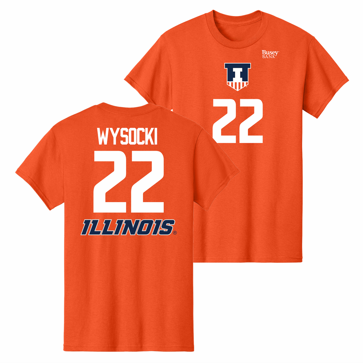 Illinois Fighting Illini NIL Volleyball Shirsey Orange