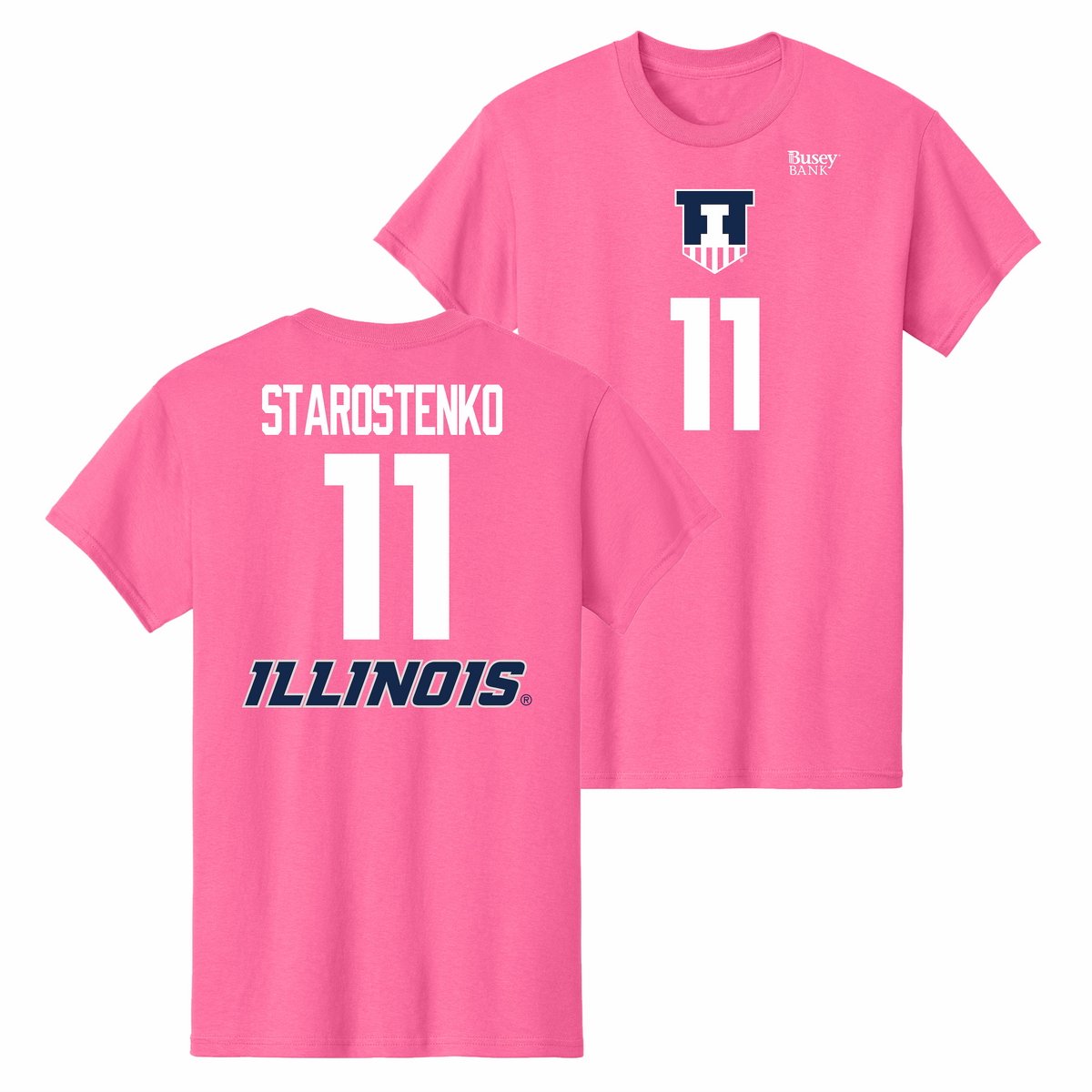 Illinois Fighting Illini NIL Volleyball Shirsey Pink