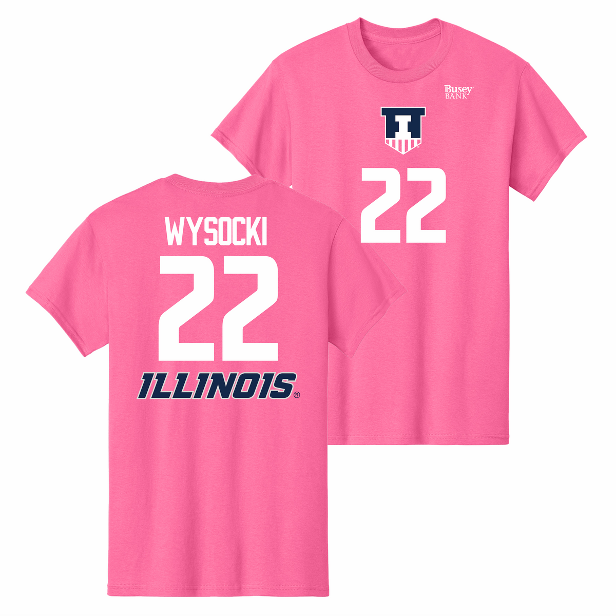 Illinois Fighting Illini NIL Volleyball Shirsey Pink