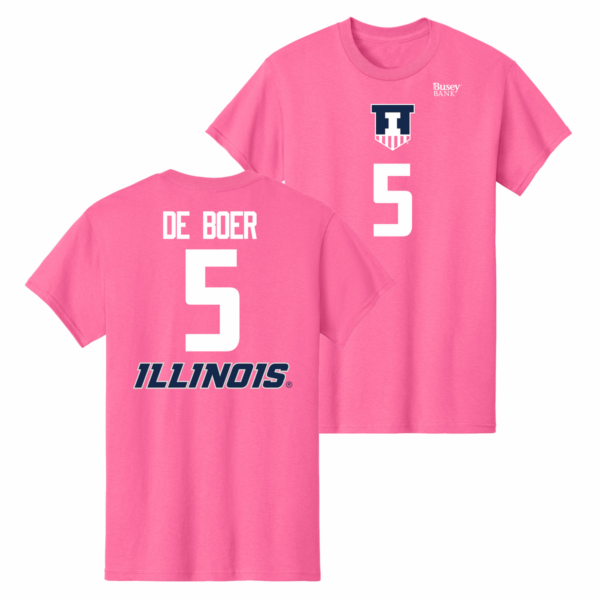 Illinois Fighting Illini NIL Volleyball Shirsey Pink