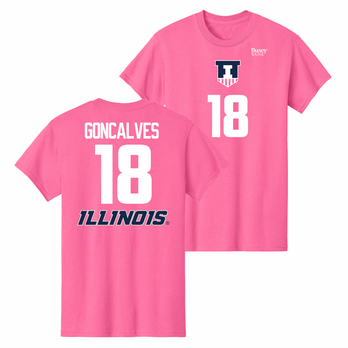 Illinois Fighting Illini NIL Volleyball Shirsey Pink