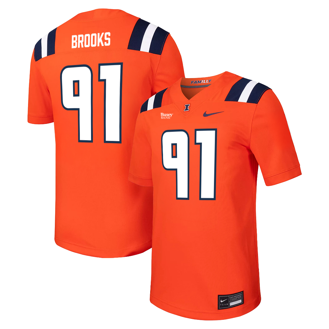 Illinois Fighting Illini Nike NIL Football Jersey Orange