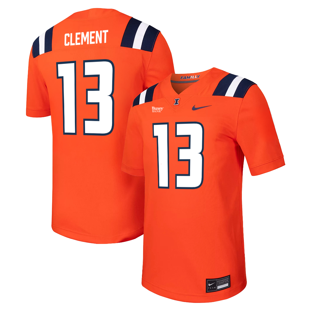 Illinois Fighting Illini Nike NIL Football Jersey Orange