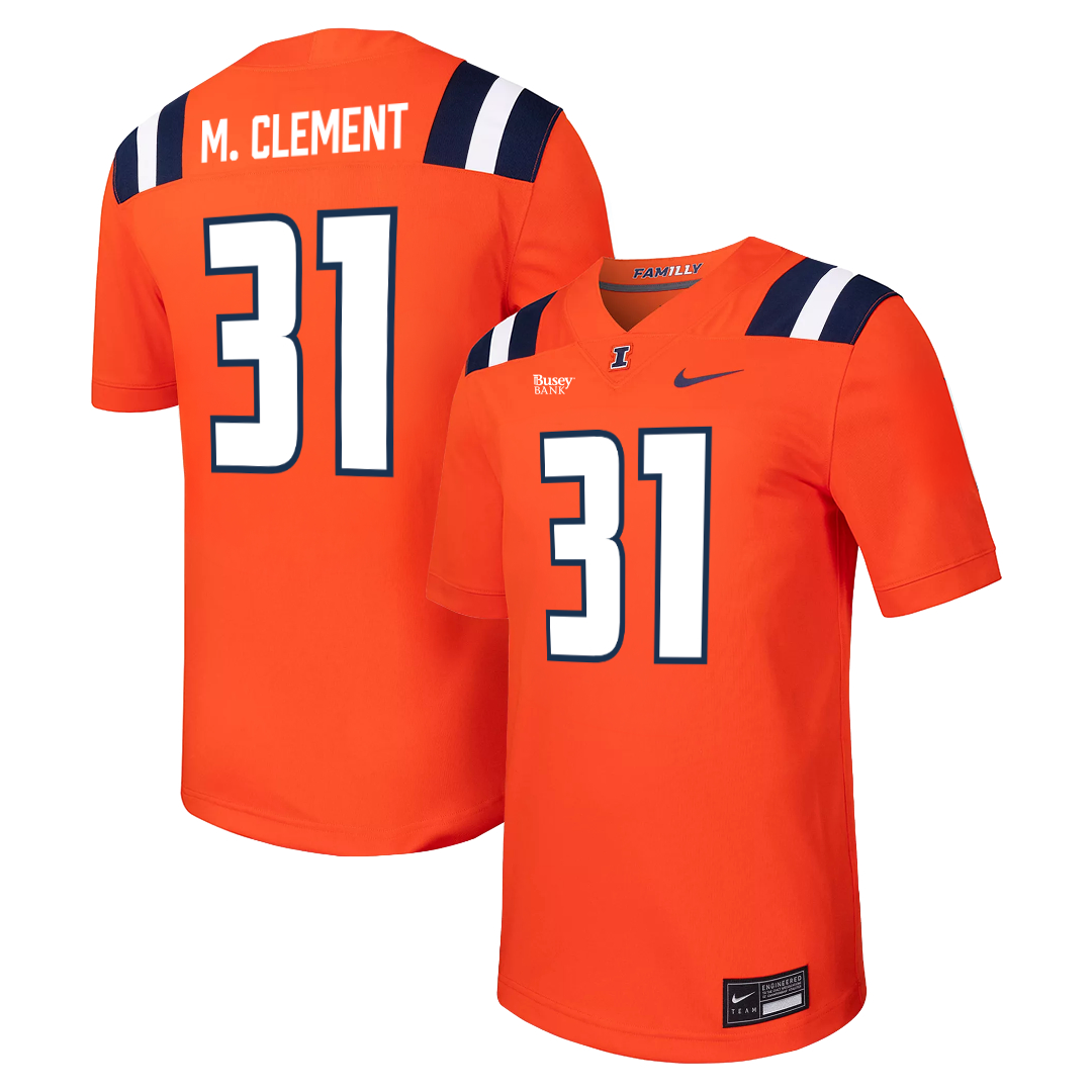 Illinois Fighting Illini Nike NIL Football Jersey Orange