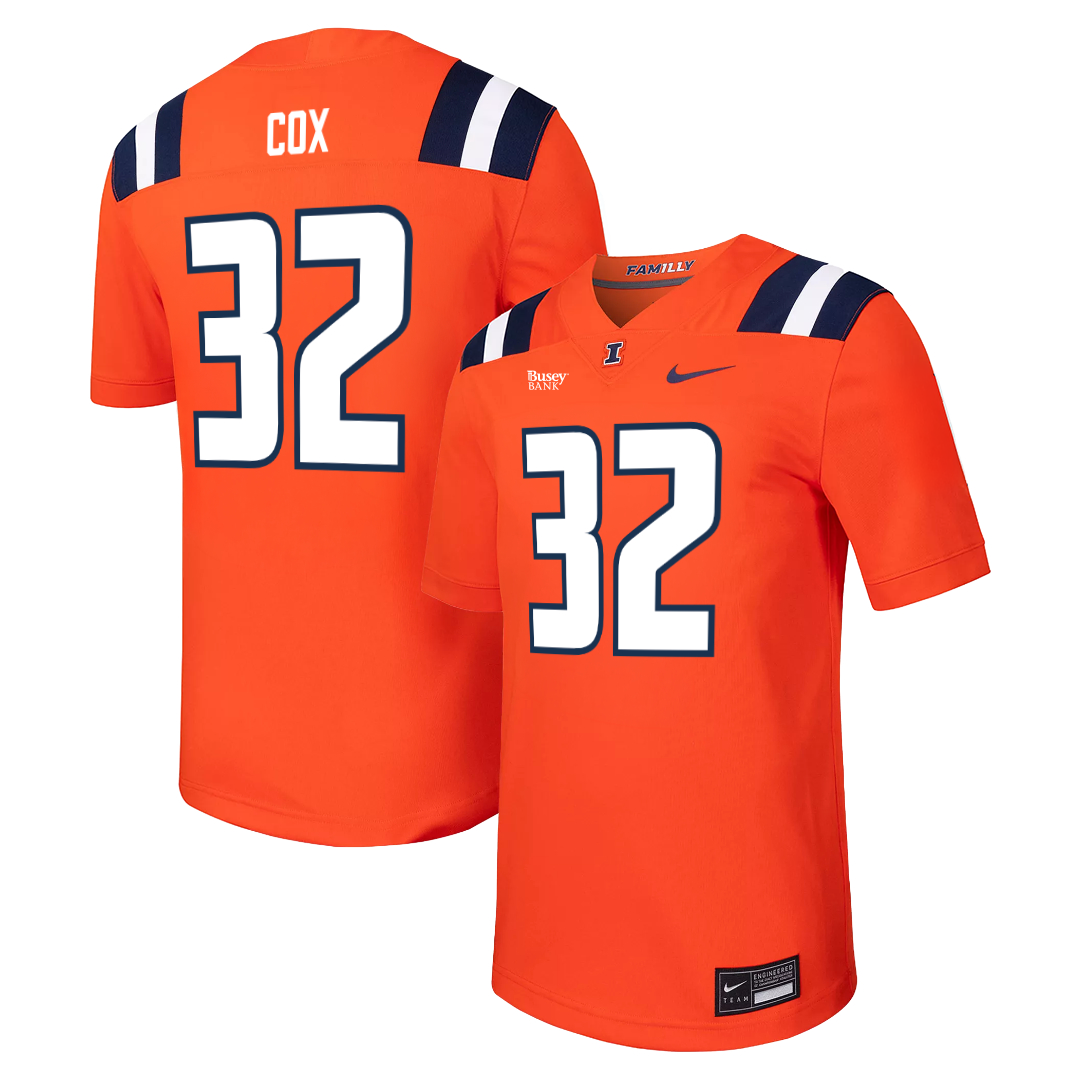Illinois Fighting Illini Nike NIL Football Jersey Orange