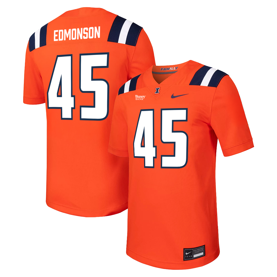 Illinois Fighting Illini Nike NIL Football Jersey Orange