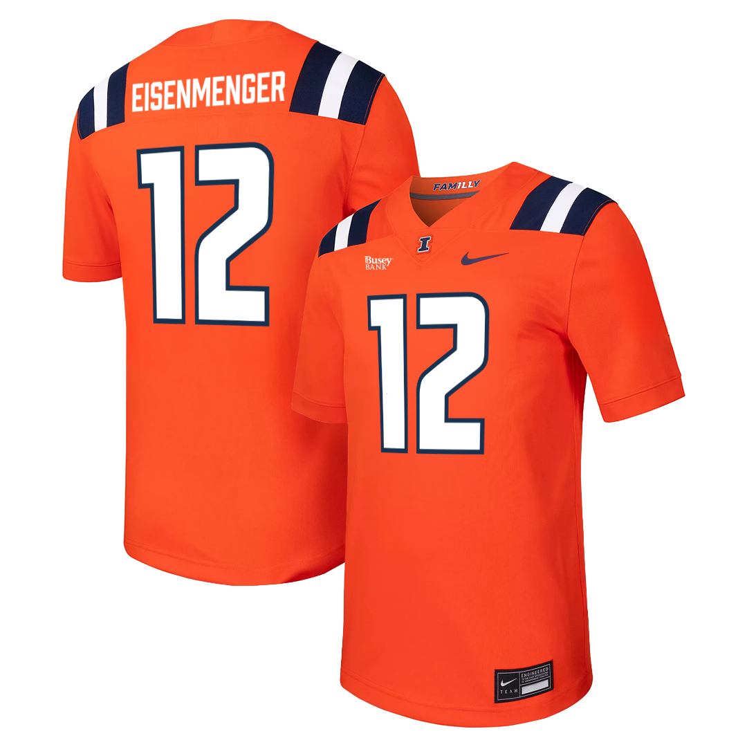 Illinois Fighting Illini Nike NIL Football Jersey Orange