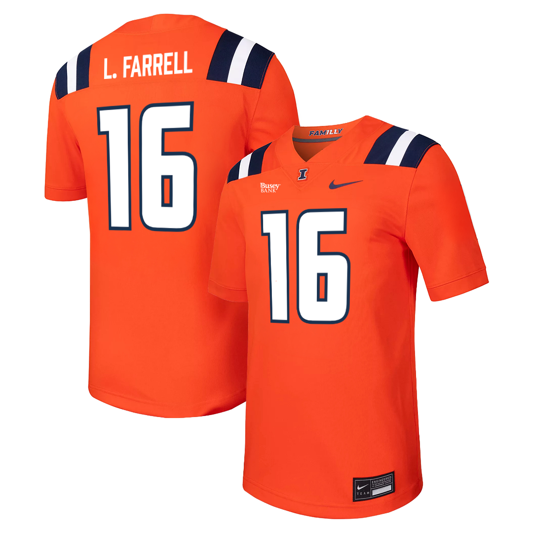 Illinois Fighting Illini Nike NIL Football Jersey Orange