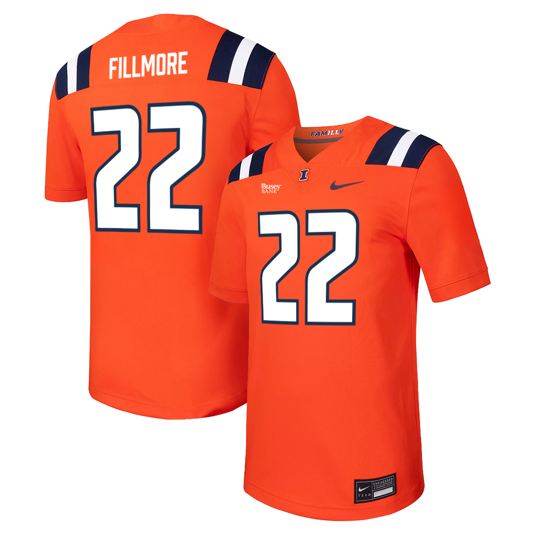 Illinois Fighting Illini Nike NIL Football Jersey Orange