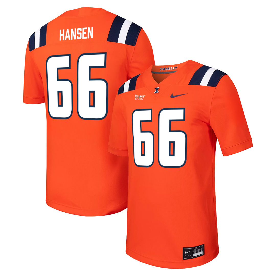 Illinois Fighting Illini Nike NIL Football Jersey Orange