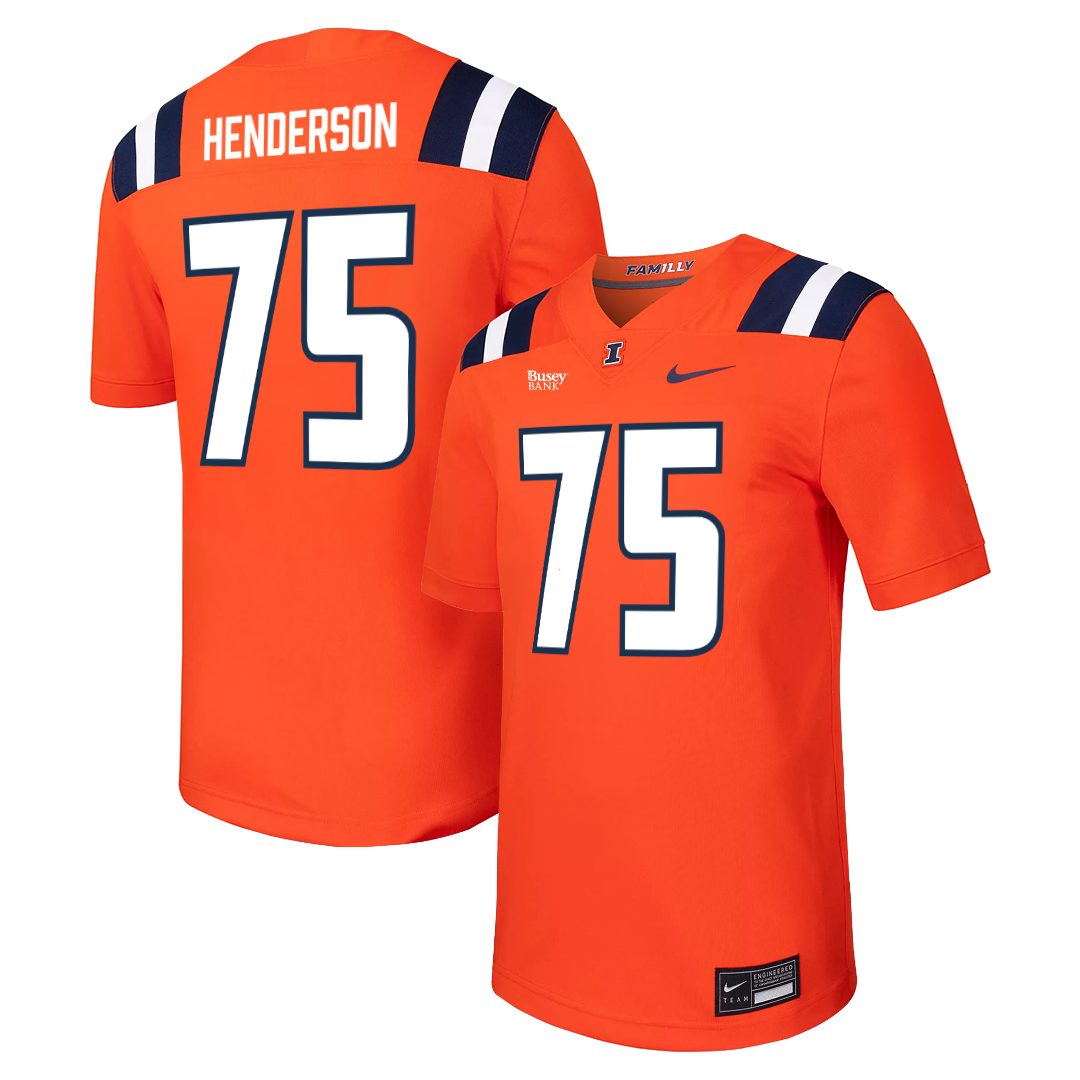 Illinois Fighting Illini Nike NIL Football Jersey Orange