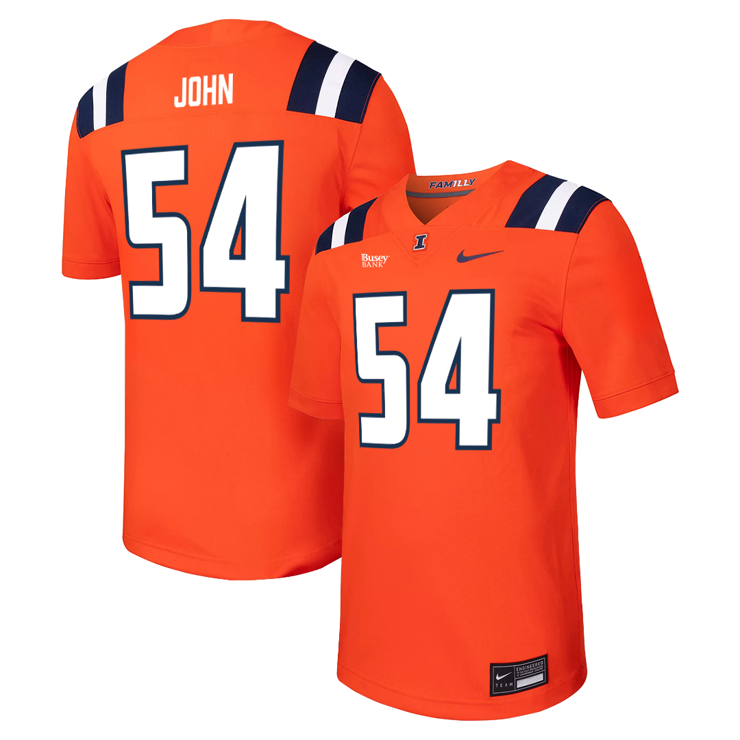 Illinois Fighting Illini Nike NIL Football Jersey Orange