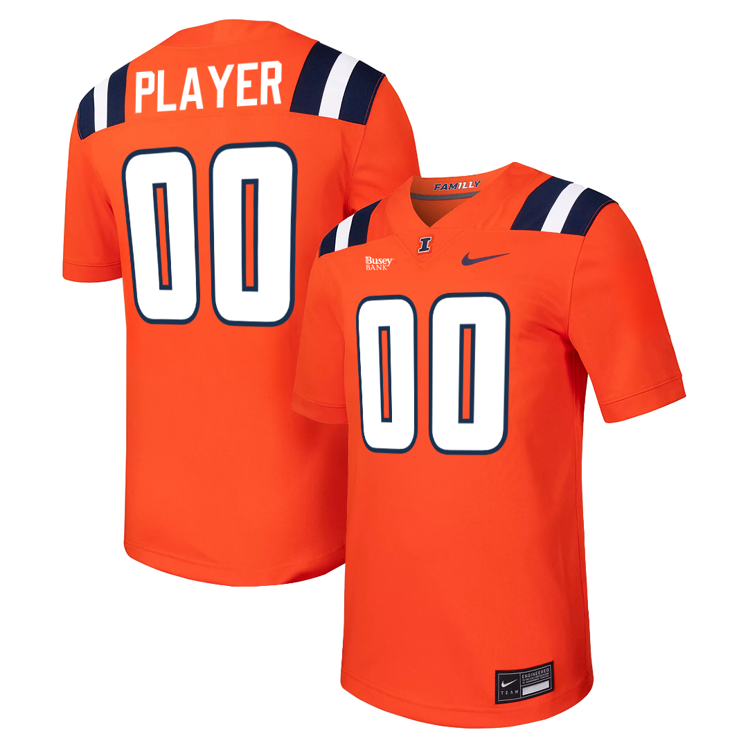 Illinois Fighting Illini Nike NIL Football Jersey Orange