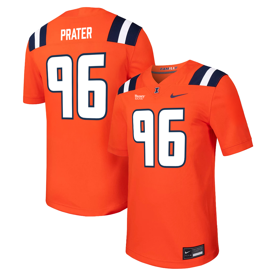 Illinois Fighting Illini Nike NIL Football Jersey Orange