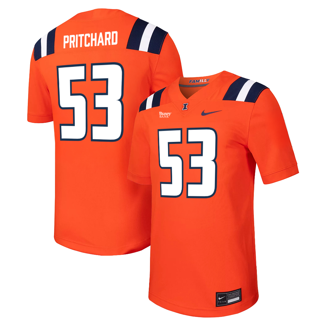 Illinois Fighting Illini Nike NIL Football Jersey Orange