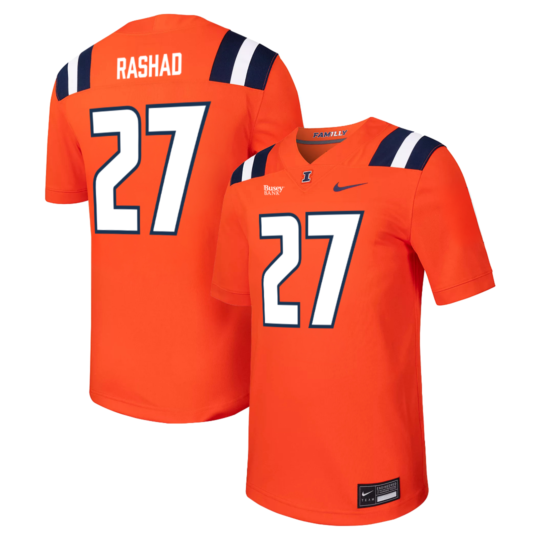 Illinois Fighting Illini Nike NIL Football Jersey Orange