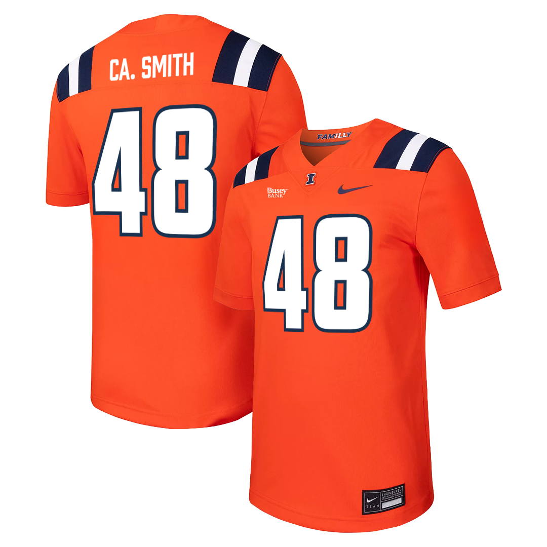 Illinois Fighting Illini Nike NIL Football Jersey Orange