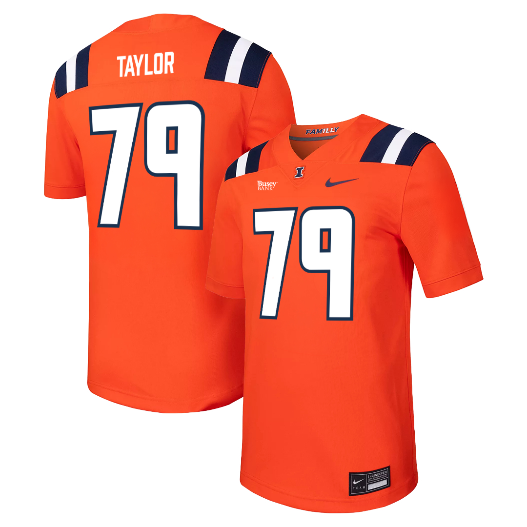 Illinois Fighting Illini Nike NIL Football Jersey Orange