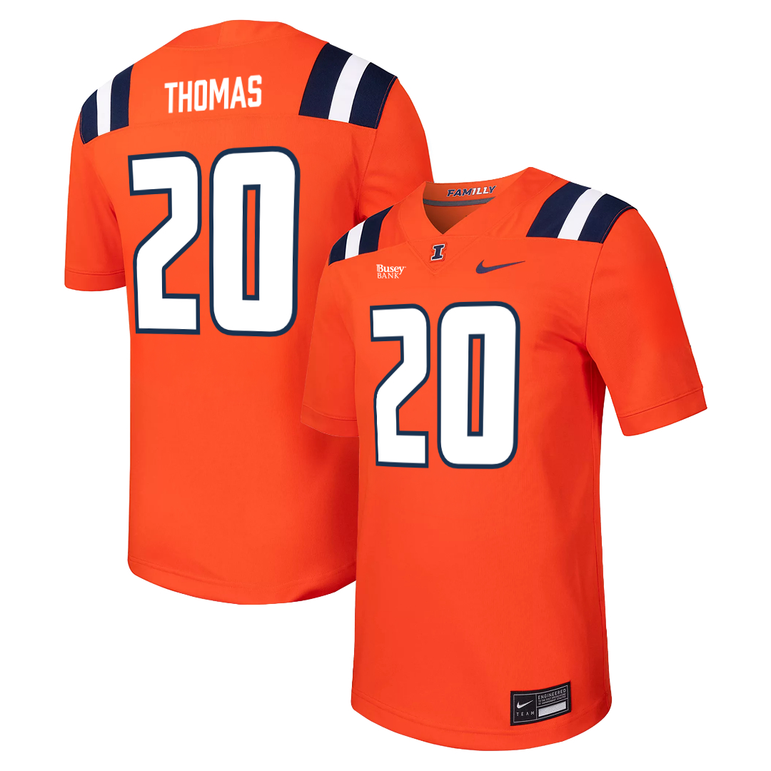 Illinois Fighting Illini Nike NIL Football Jersey Orange