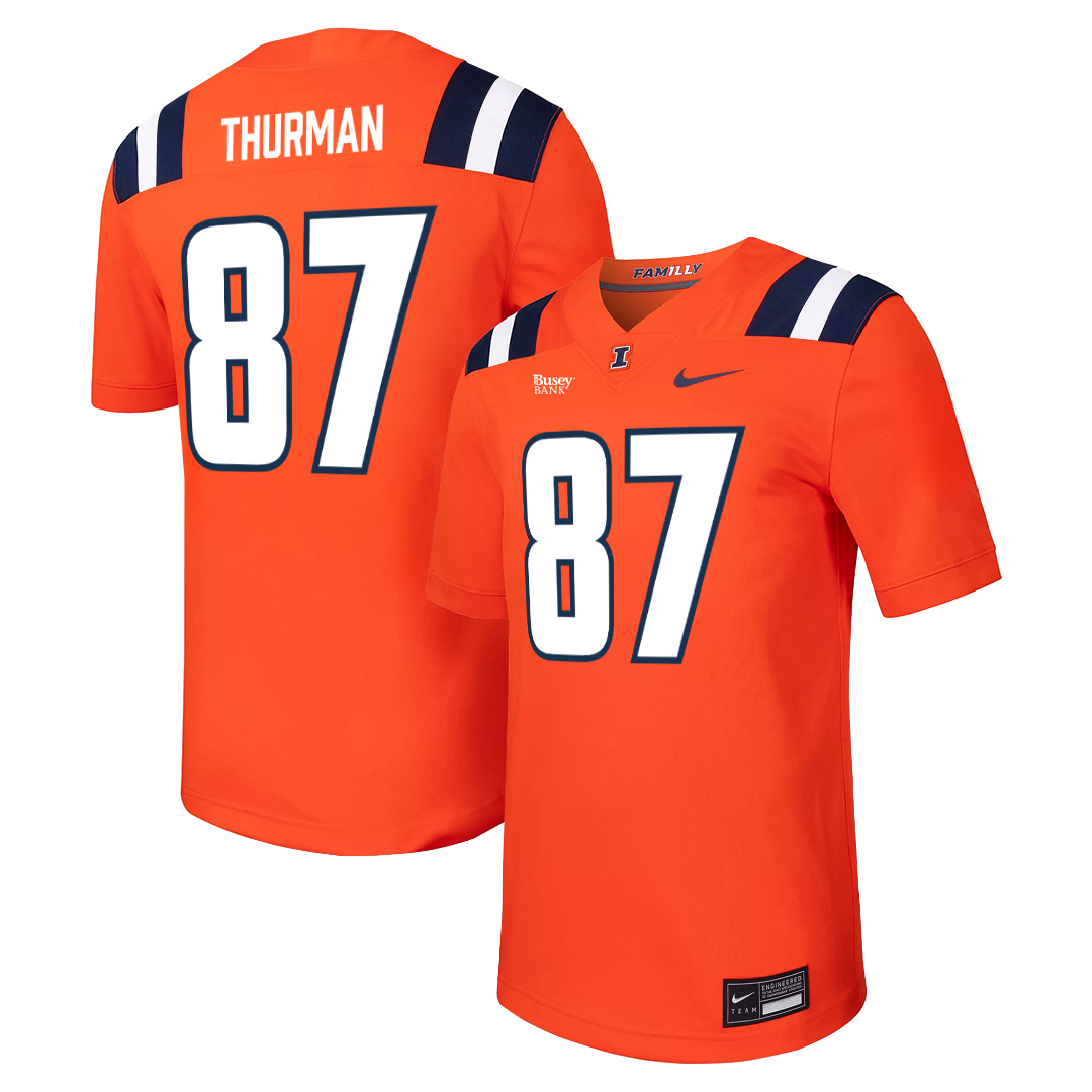Illinois Fighting Illini Nike NIL Football Jersey Orange