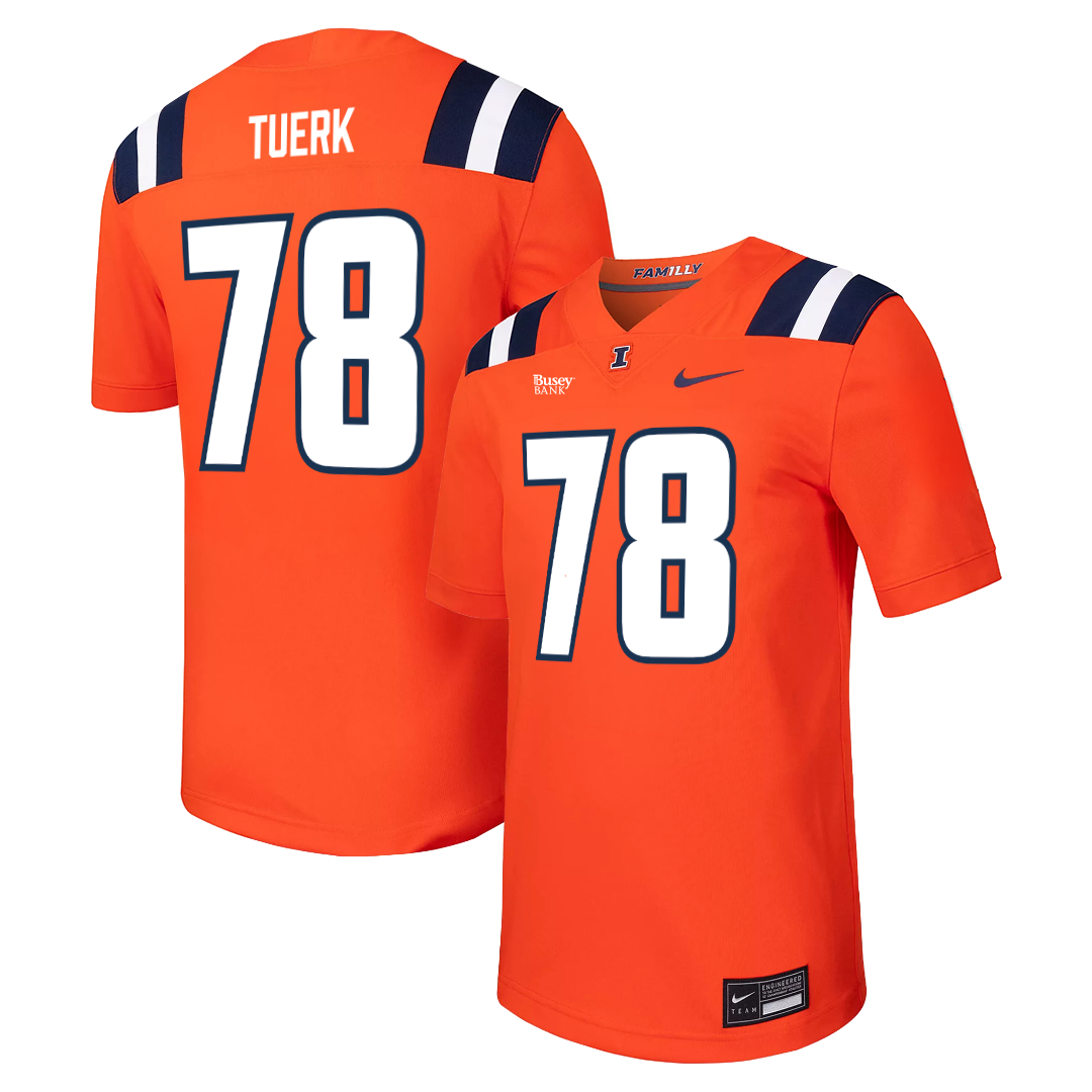 Illinois Fighting Illini Nike NIL Football Jersey Orange