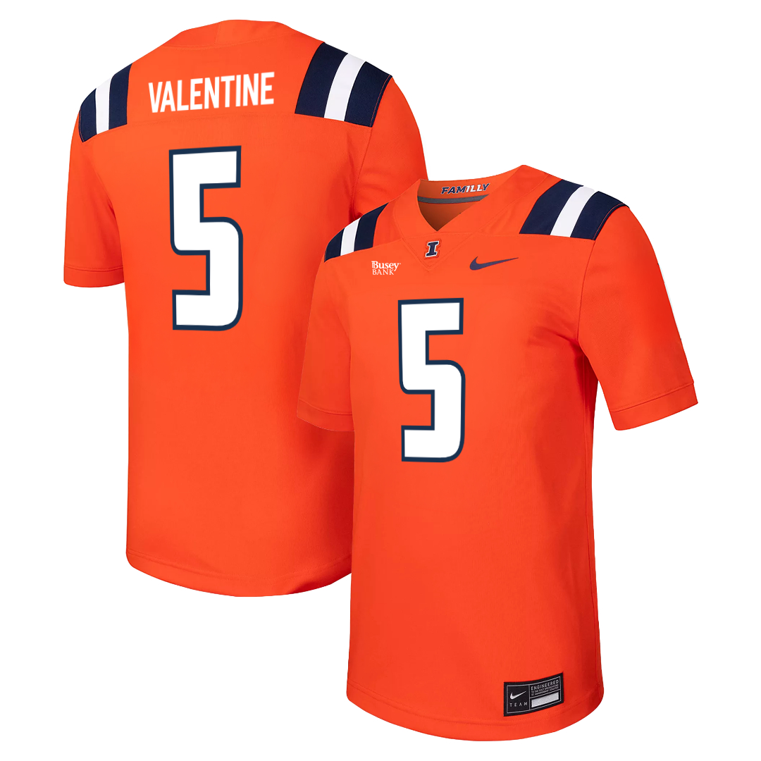 Illinois Fighting Illini Nike NIL Football Jersey Orange