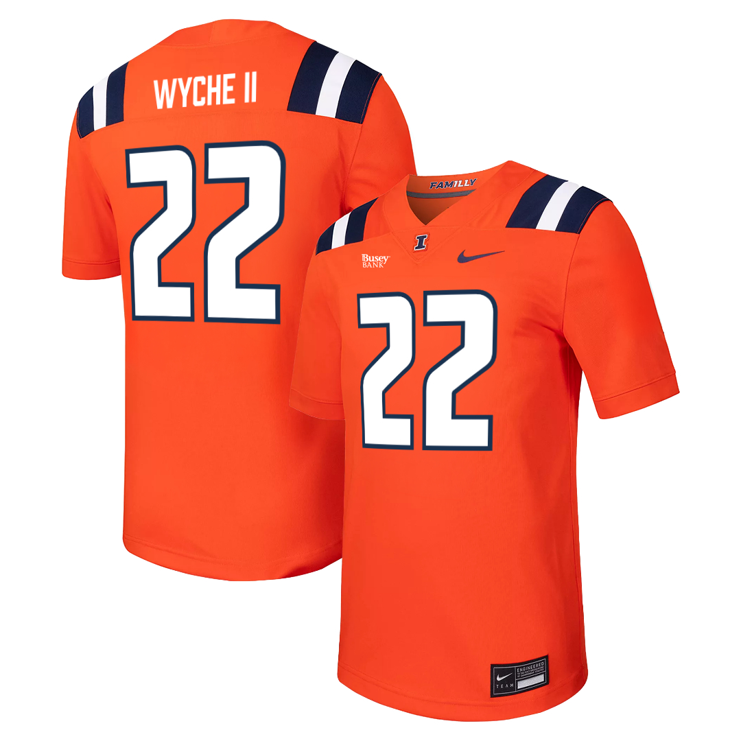 Illinois Fighting Illini Nike NIL Football Jersey Orange
