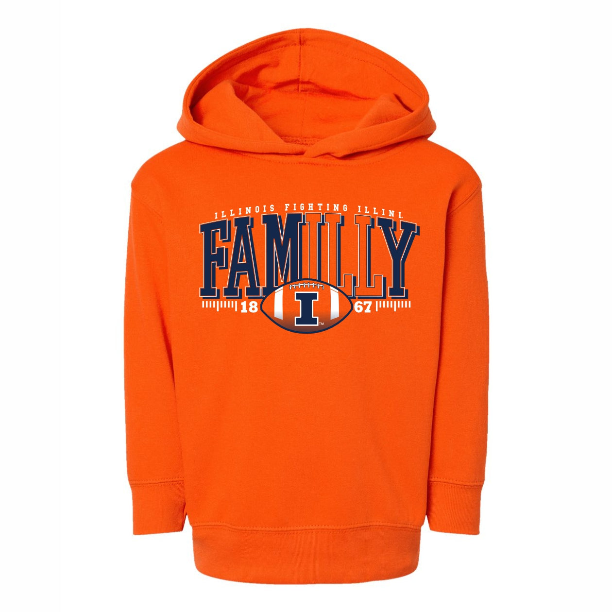 Illinois Fighting Illini Toddler Football Yard Lines Hood