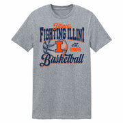 Illinois Basketball Shirt Retro Heather