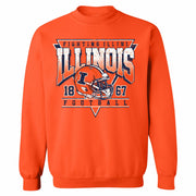 Illinois Fighting Illini Football Orange Crewneck Sweatshirt