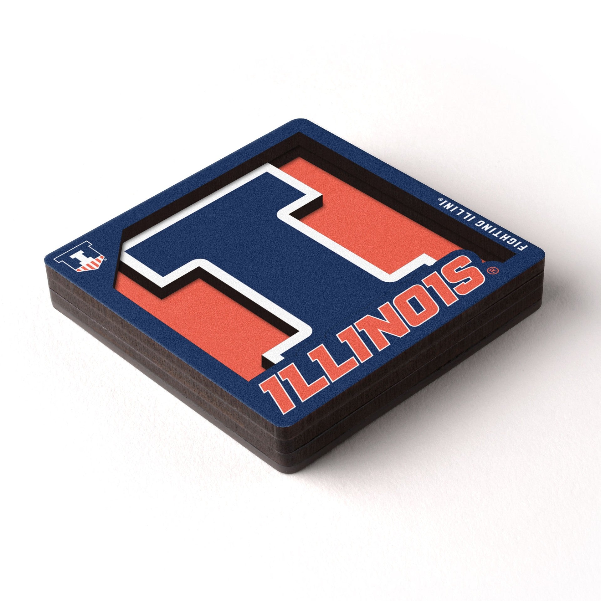 Fighting Illini 3D Block I Shield 2" Magnet