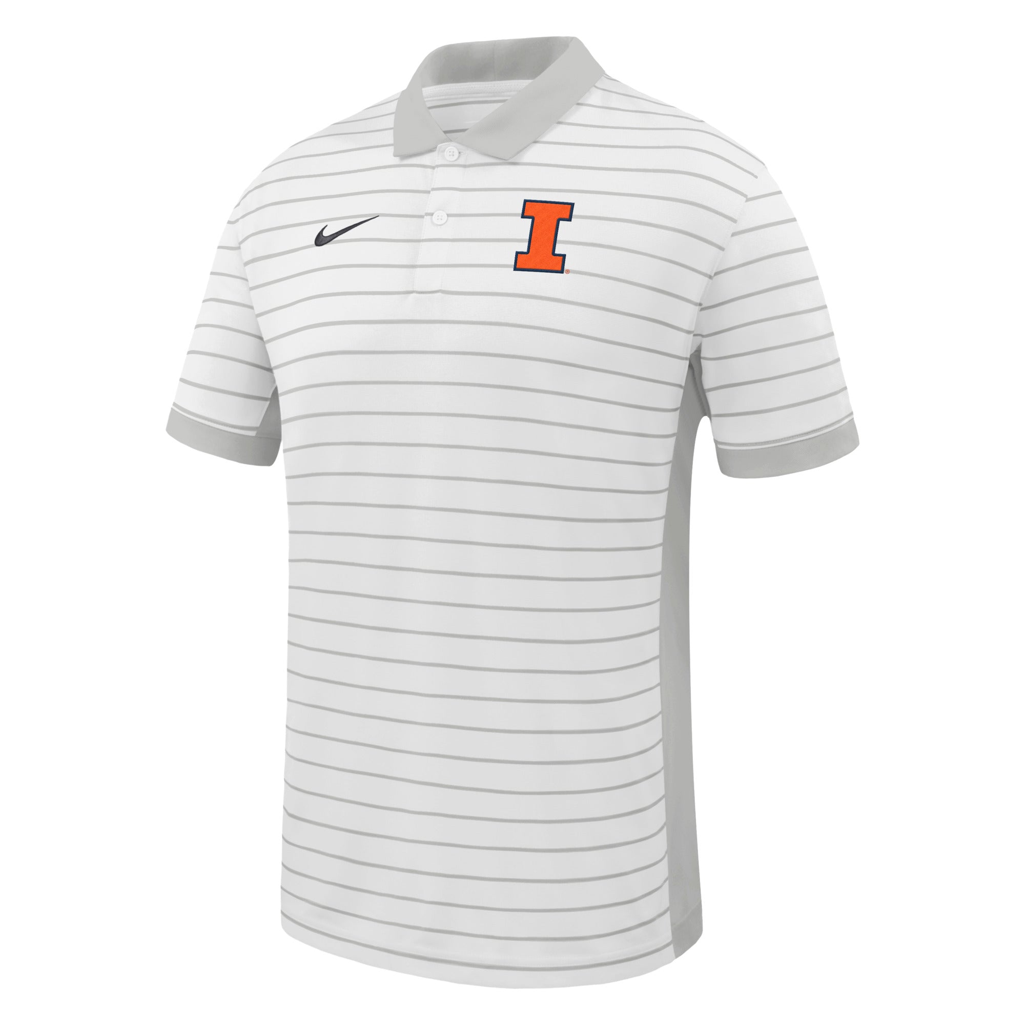 Illinois Fighting Illini Nike White Striped Polo