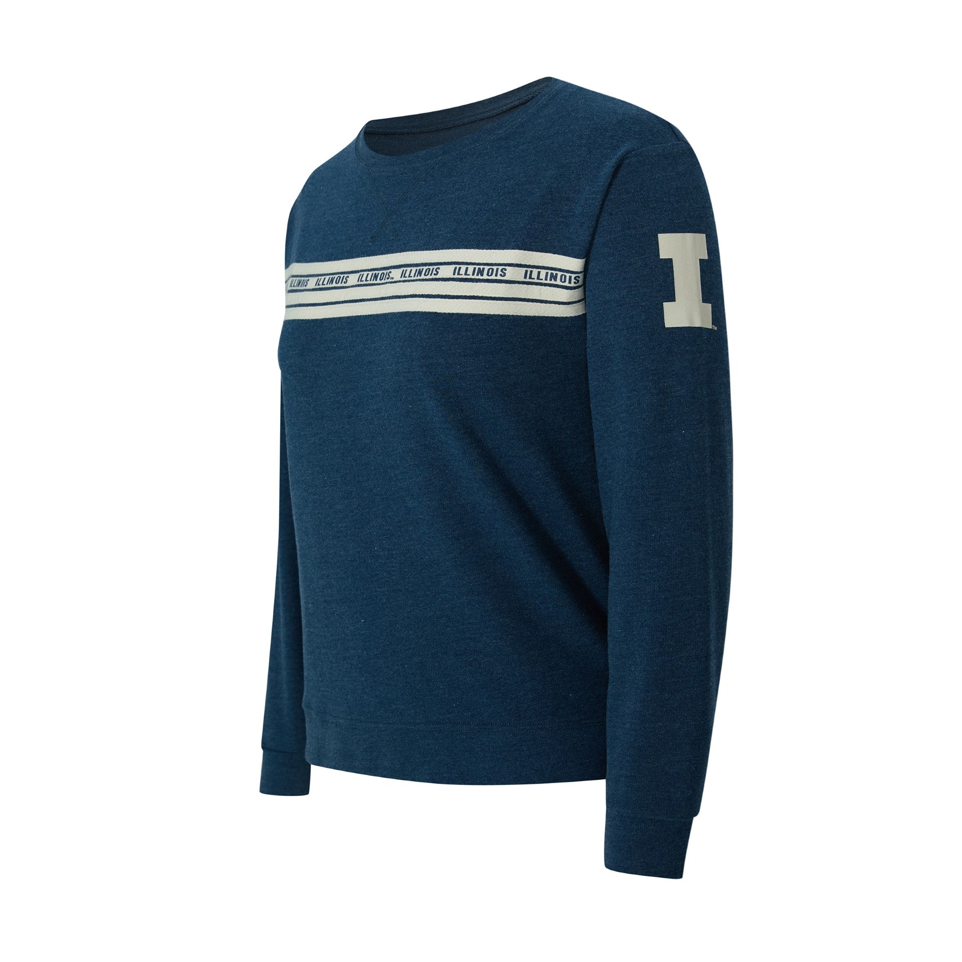 Illinois Sweatshirt Women's Navy Striped Crewneck