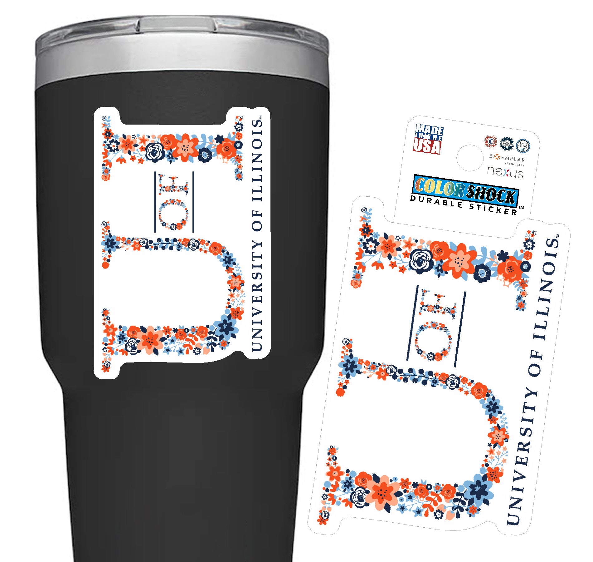 University of Illinois Flower Sticker