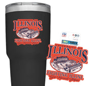 Fighting Illini Orange Football Panoramic Stadium Decal