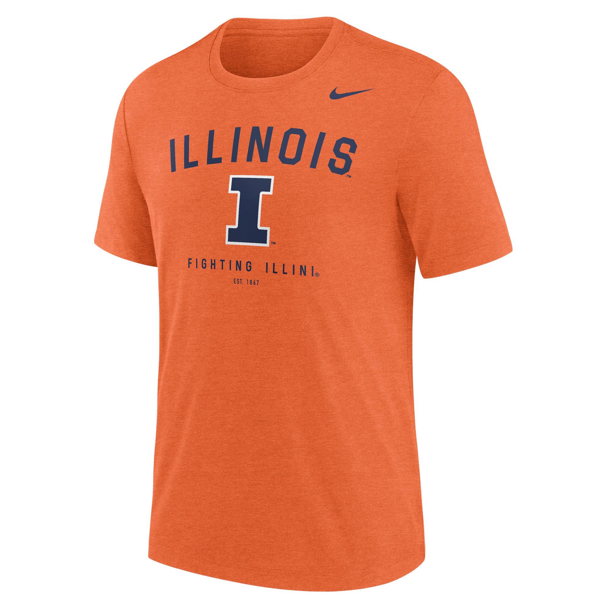 Illinois T-Shirt Men's Orange Nike Triblend