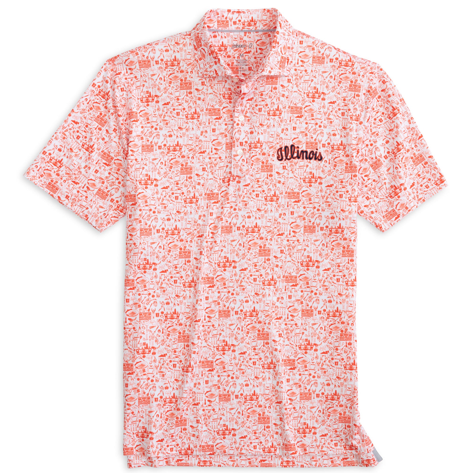 Illinois Fighting Illini Orange Johnnie-O Tailgate Men's Polo