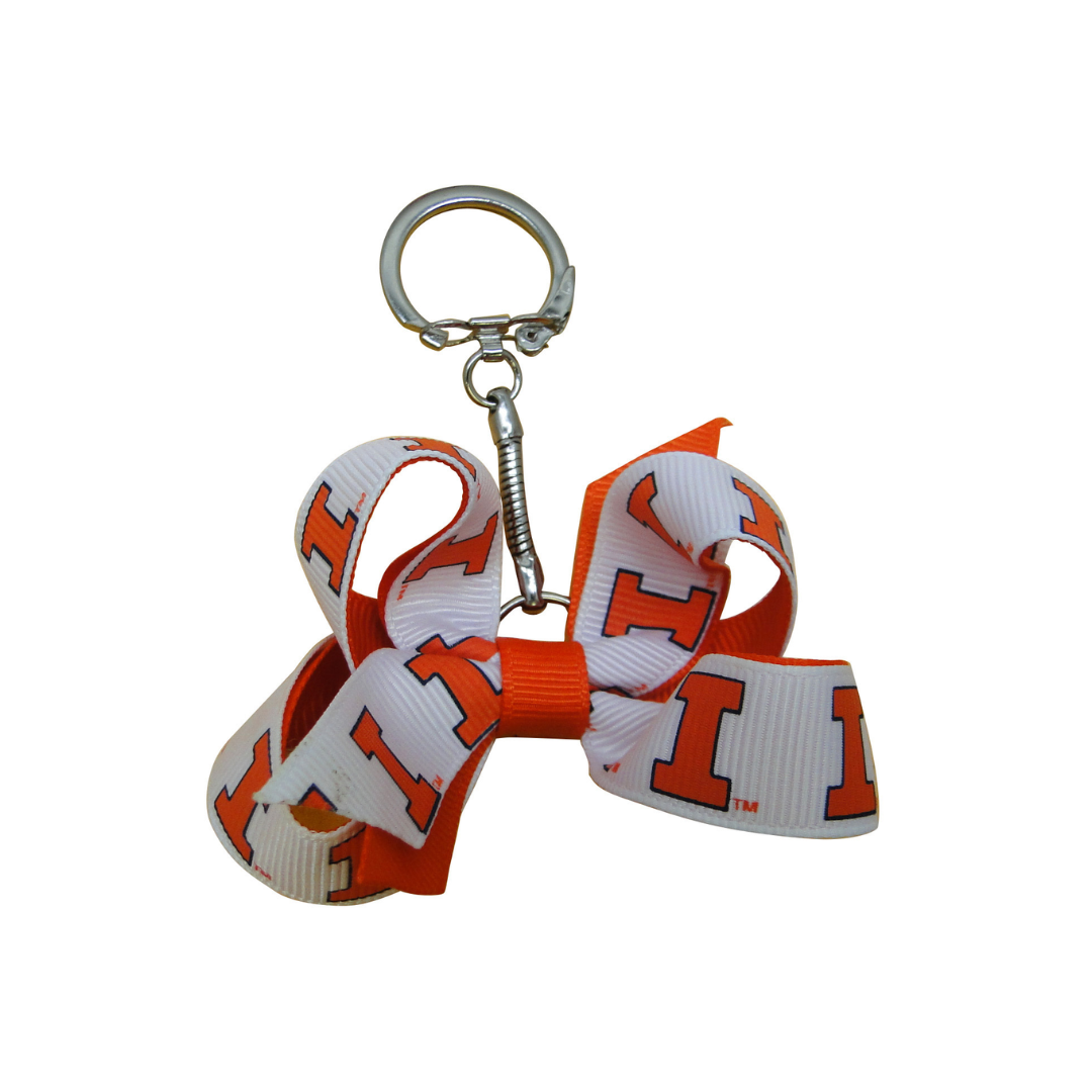 Illinois Fighting Illini Mini Bow Keychain