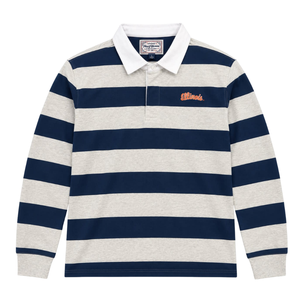 Illinois Fighting Illini Troy Long Sleeve Rugby Polo