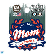 Illinois Fighting Illini Laurel Mom Decal