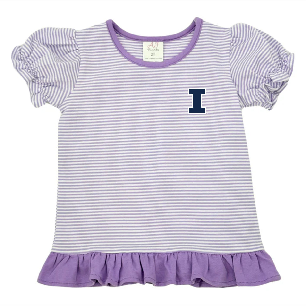 Illinois Dress Toddler Purple Stripe Block I