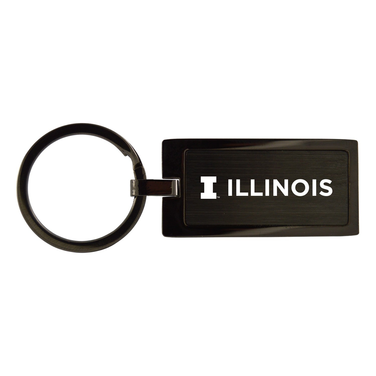 Illinois Keychain Black Metallic Design