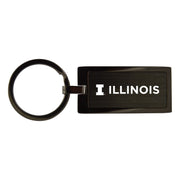 Illinois Keychain Black Metallic Design