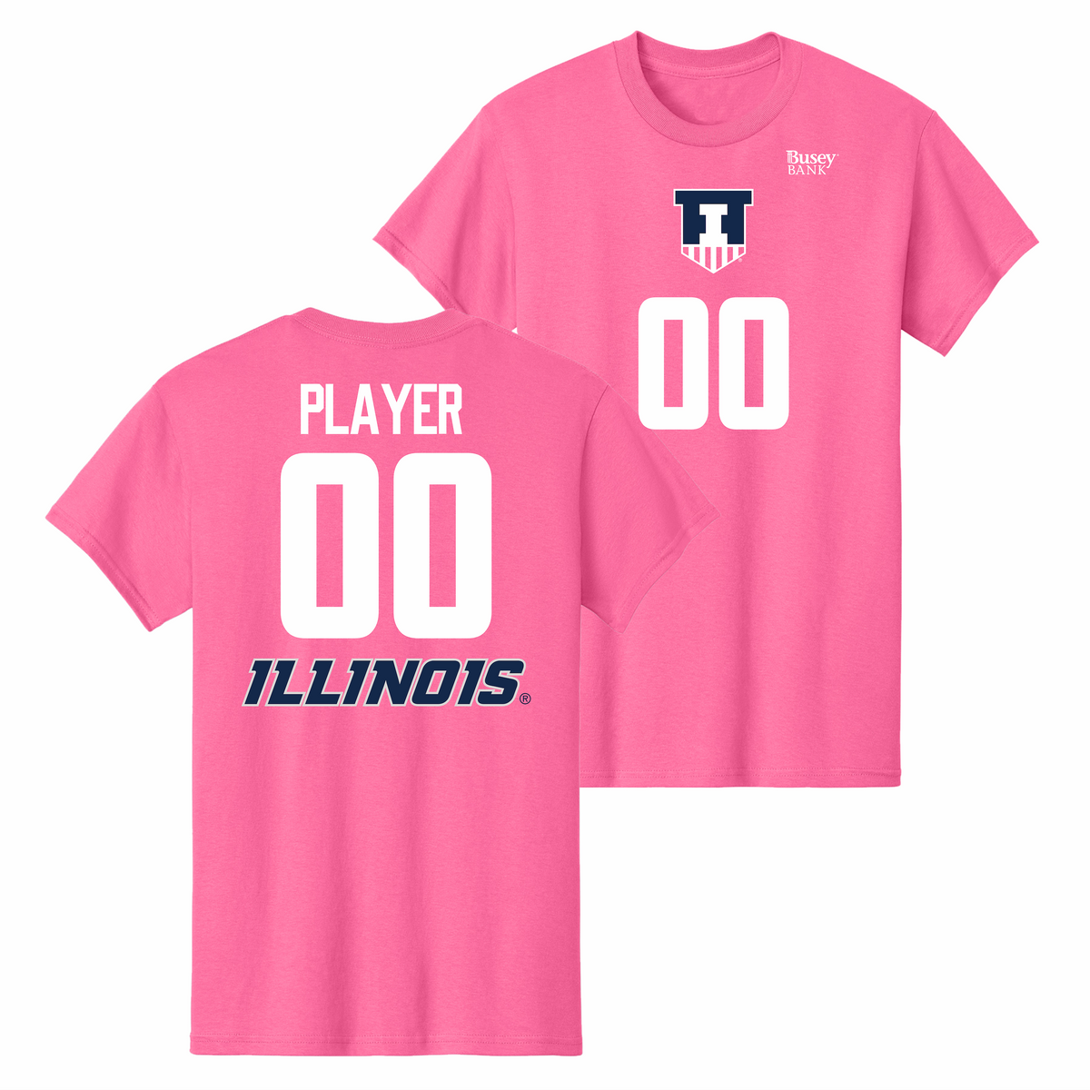 Illinois Fighting Illini NIL Volleyball Shirsey Pink