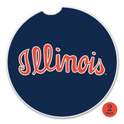 Fighting Illini 2-Pack Navy Script Coasters