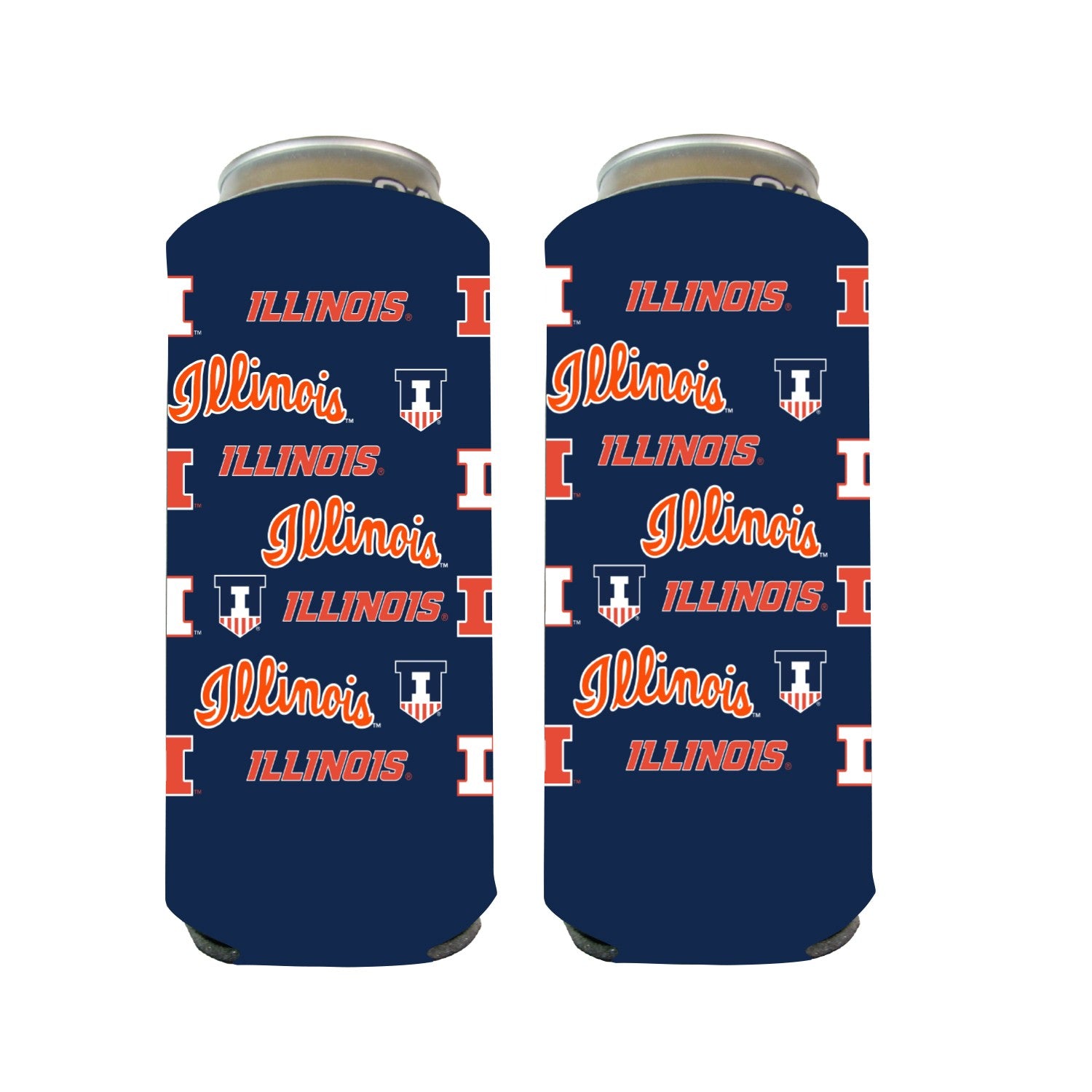 Illinois Koozie Navy Multi Logo 24oz