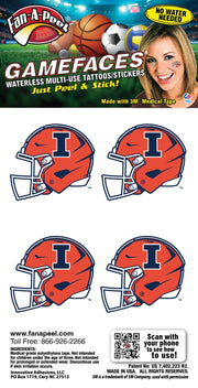 Illinois Fighting Illini 4-Pack Helmet Face Decals