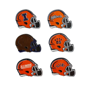 Illinois Football Helmet Pin Set
