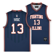 Illinois Fighting Illini NIL Basketball Jersey Navy Youth #13 Ivisic