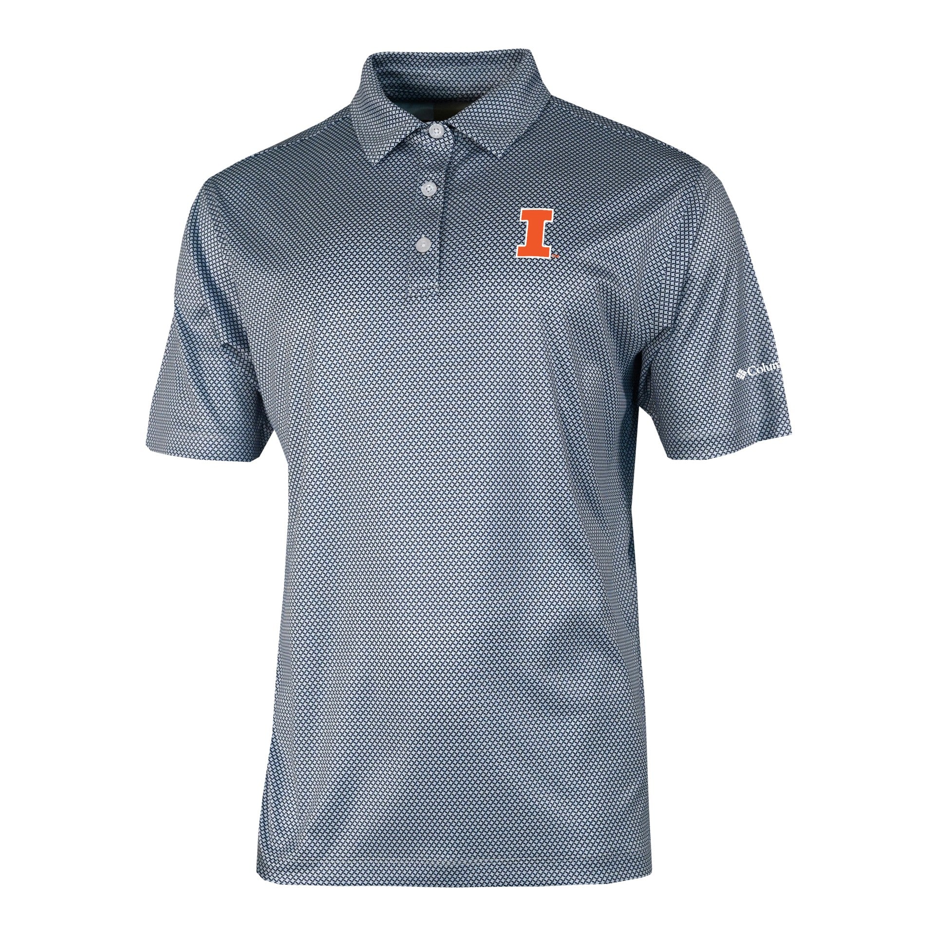 Illinois Polo Men's Columbia Navy Patterned Block I